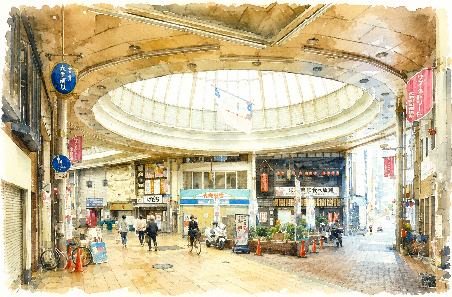 京橋の商店街アーケード